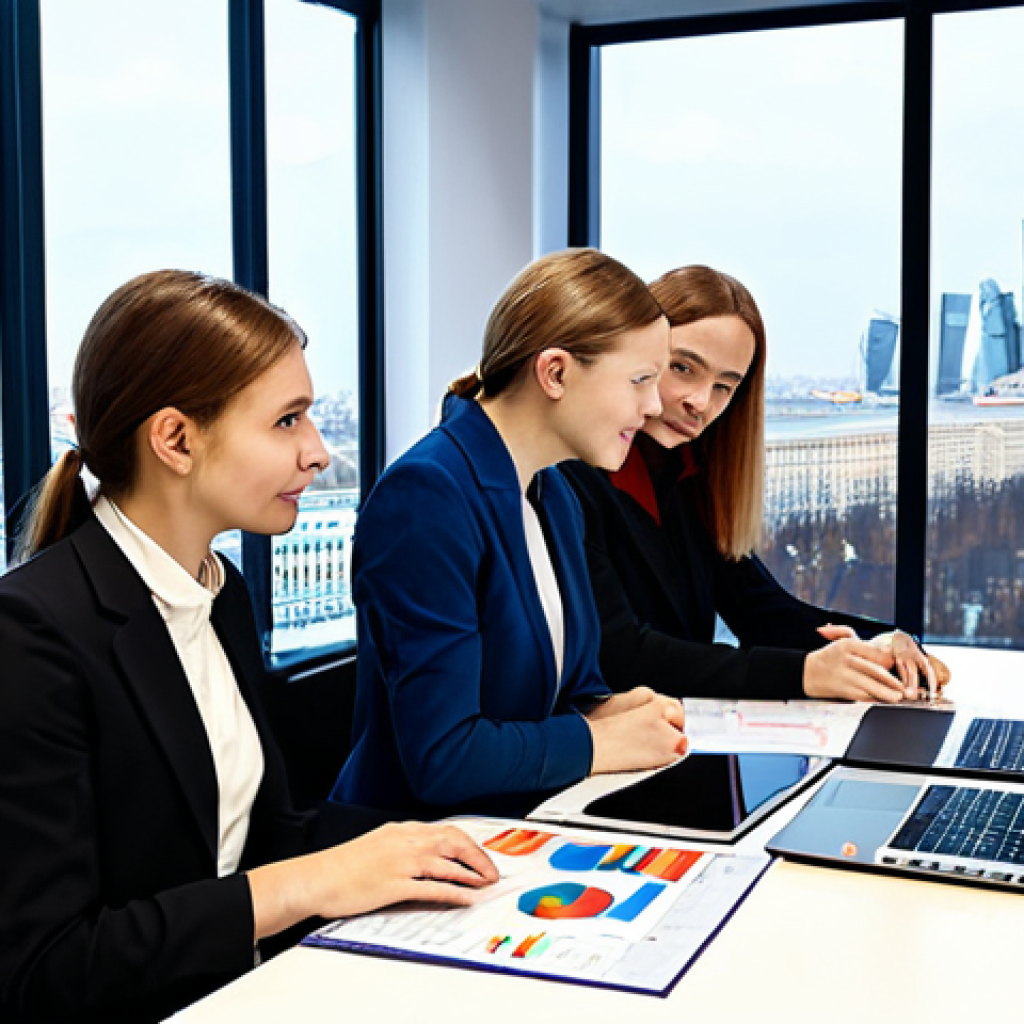 Teamwork & Media Planning in Moscow**

"A diverse team of media planners collaborating around a large table in a modern Moscow office. The office has panoramic views of the city skyline. They are reviewing charts and graphs on laptops and discussing strategies. Everyone is fully clothed in appropriate business attire, looking professional and engaged. Safe for work, appropriate content, perfect anatomy, natural proportions, high quality, family-friendly."

**