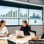 미디어 플래너의 브랜드 광고 기획 프로세스 - A professional marketing team in a modern Moscow office, analyzing audience segmentation charts and ...